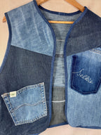 Selkie “Seal – Freedom” Wearable Art – Upcycled oversized denim Gilet image 8