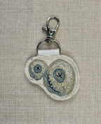 Selkie “Time Passing - Barnacles” Talisman – Free Motion Embroidered Patch / Bag Charm - Bag Charm image