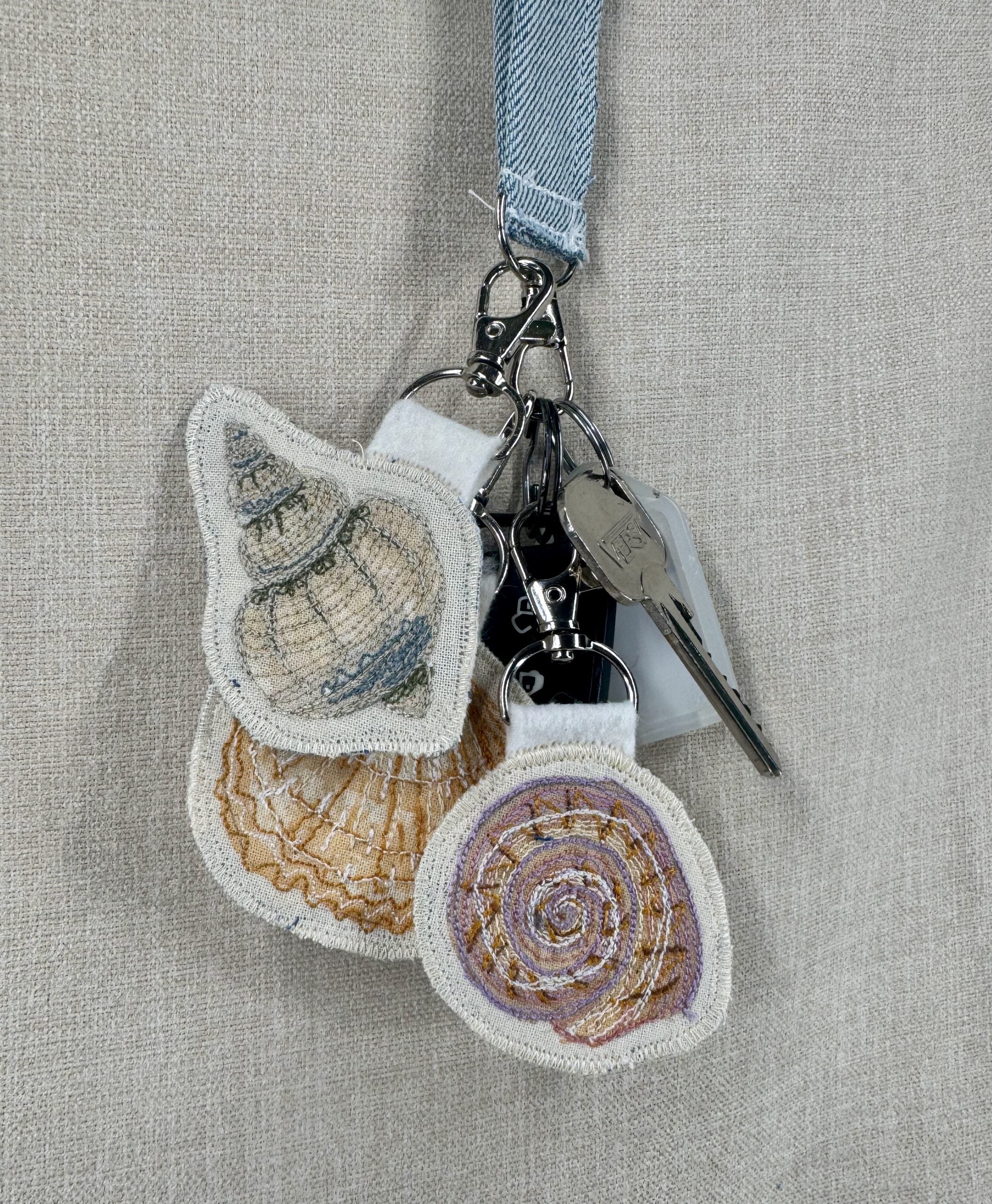 Selkie “The Reminders - Shell” Talismans – Free Motion Embroidered Patch / Bag Charm image 0