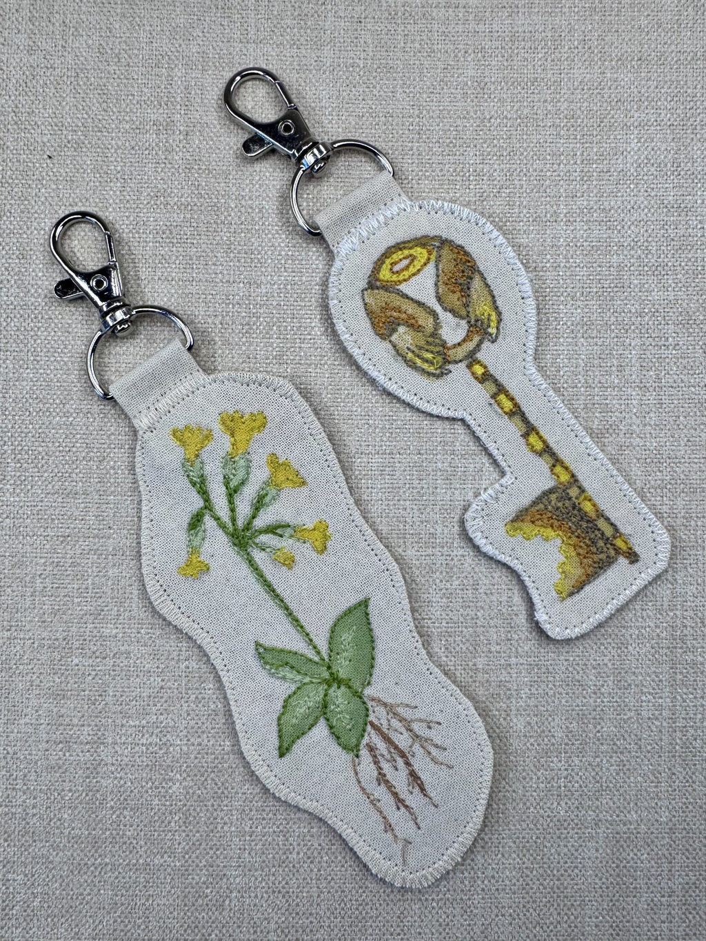 Cowslip Primrose “Faith” Talisman – Free Motion Embroidered Patch / Bag Charm image 5