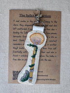 Selkie “Seal Padlock - Wedlock” Talisman – Free Motion Embroidered Patch / Bag Charm image 1