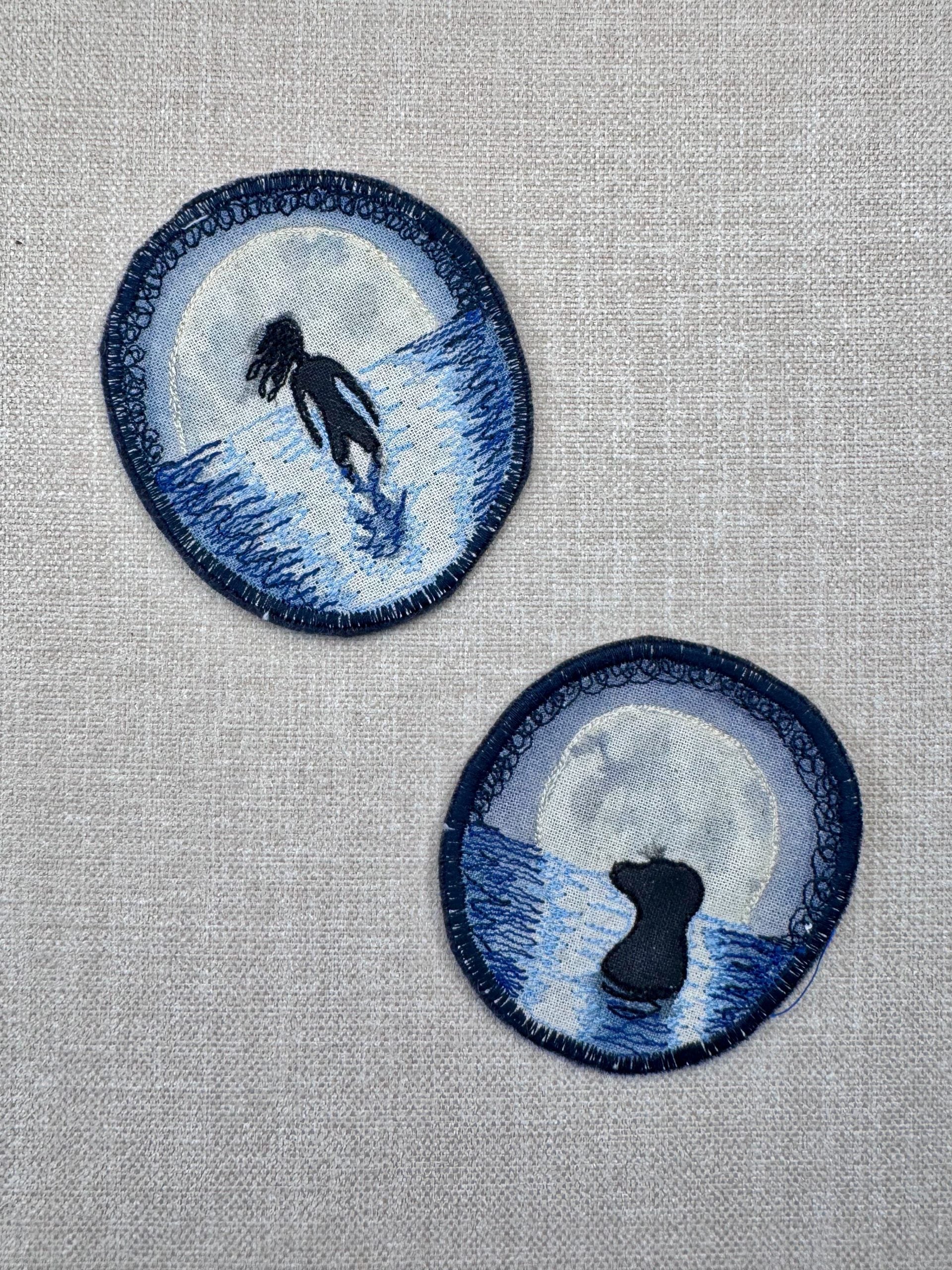 Selkie “True Nature” Talisman – Free Motion Embroidered Patch / Bag Charm image 6