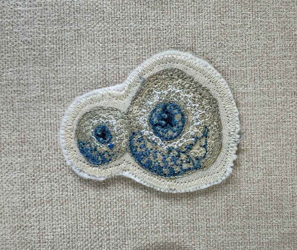 Selkie “Time Passing - Barnacles” Talisman – Free Motion Embroidered Patch / Bag Charm - Iron-on Patch image