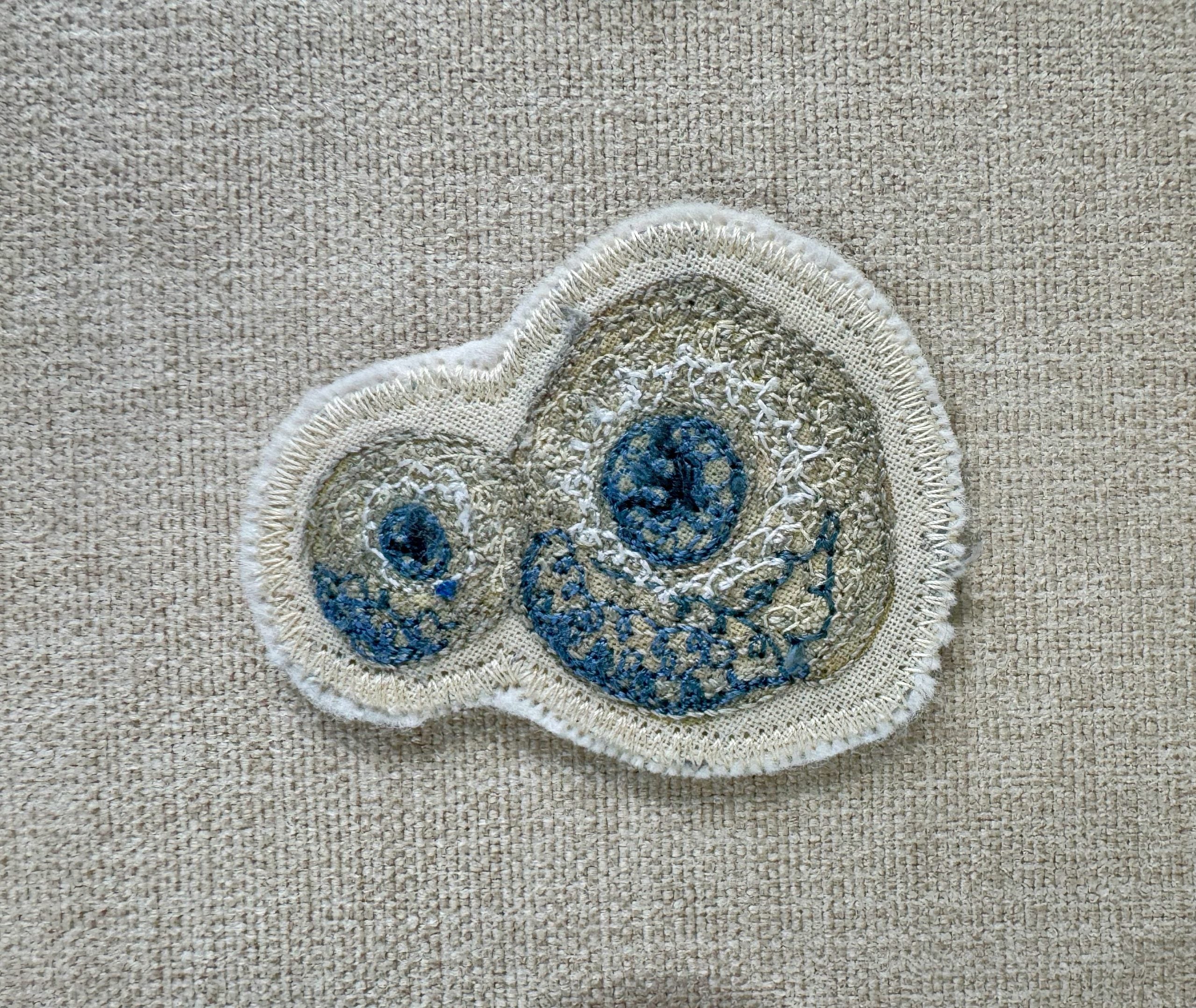 Selkie “Time Passing - Barnacles” Talisman – Free Motion Embroidered Patch / Bag Charm - Iron-on Patch image