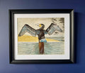 Cormorant Embroidered Art Print - "Defiance" image 0