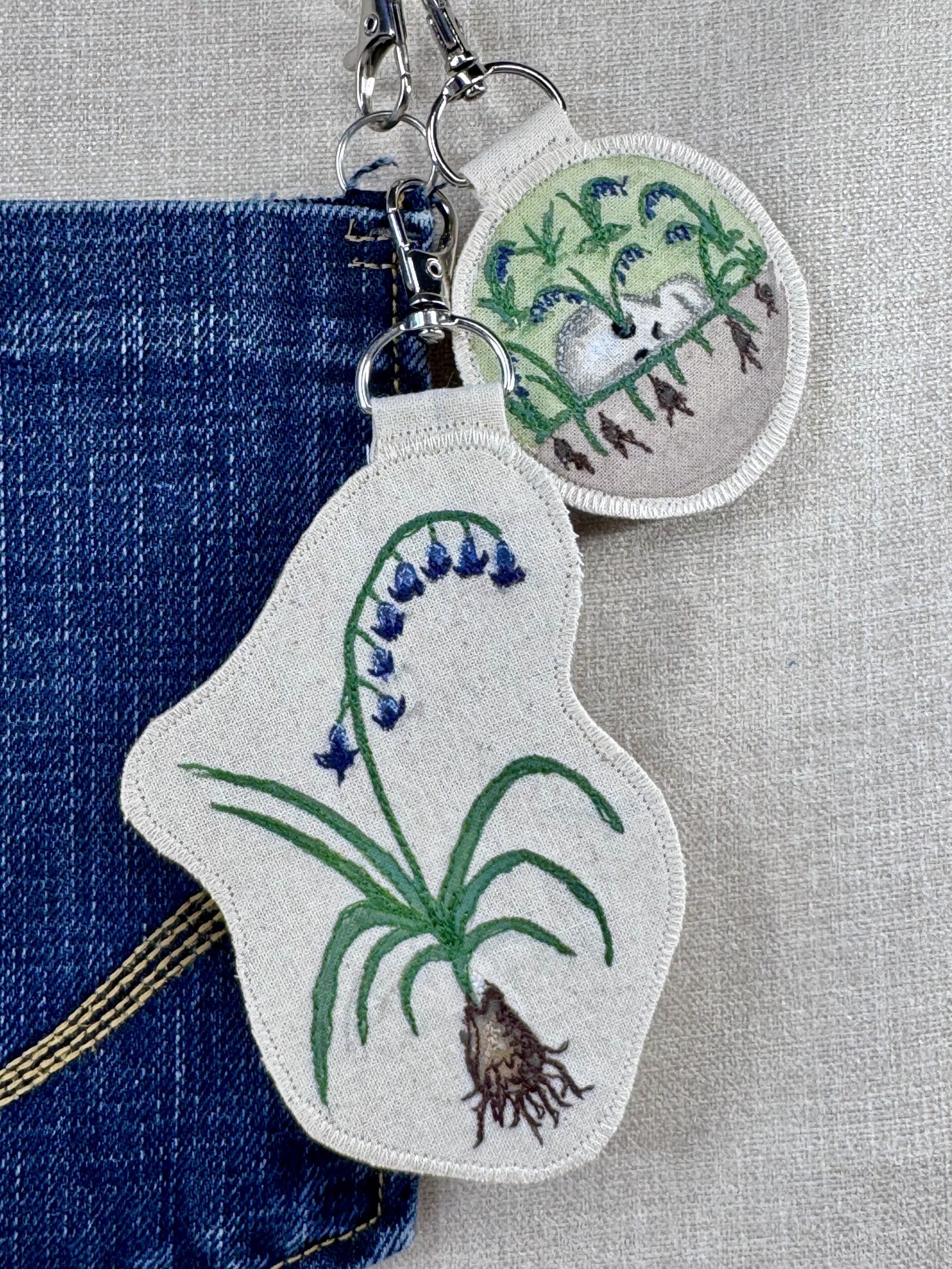 Bluebell “Magic” Talisman – Free Motion Embroidered Patch / Bag Charm image 0