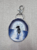Selkie “Shapeshift” Talisman – Free Motion Embroidered Patch / Bag Charm - Bag Charm image