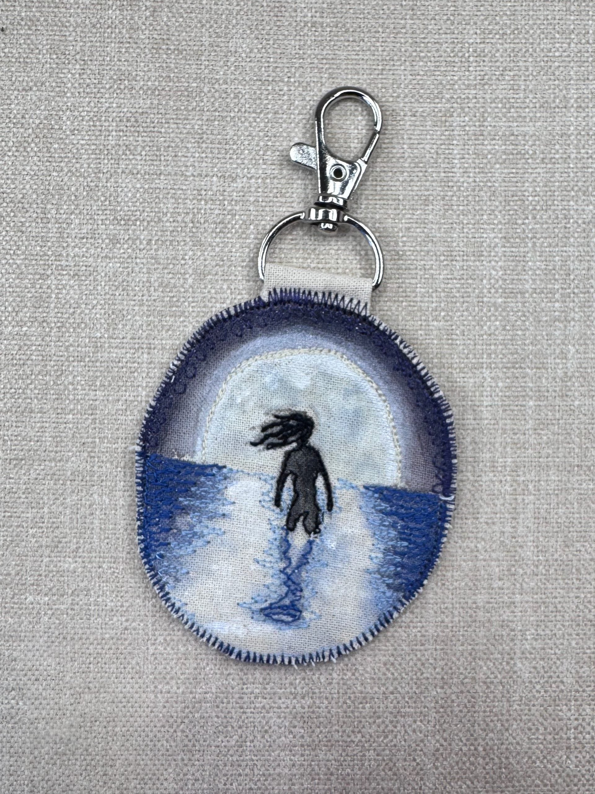 Selkie “Shapeshift” Talisman – Free Motion Embroidered Patch / Bag Charm - Bag Charm image