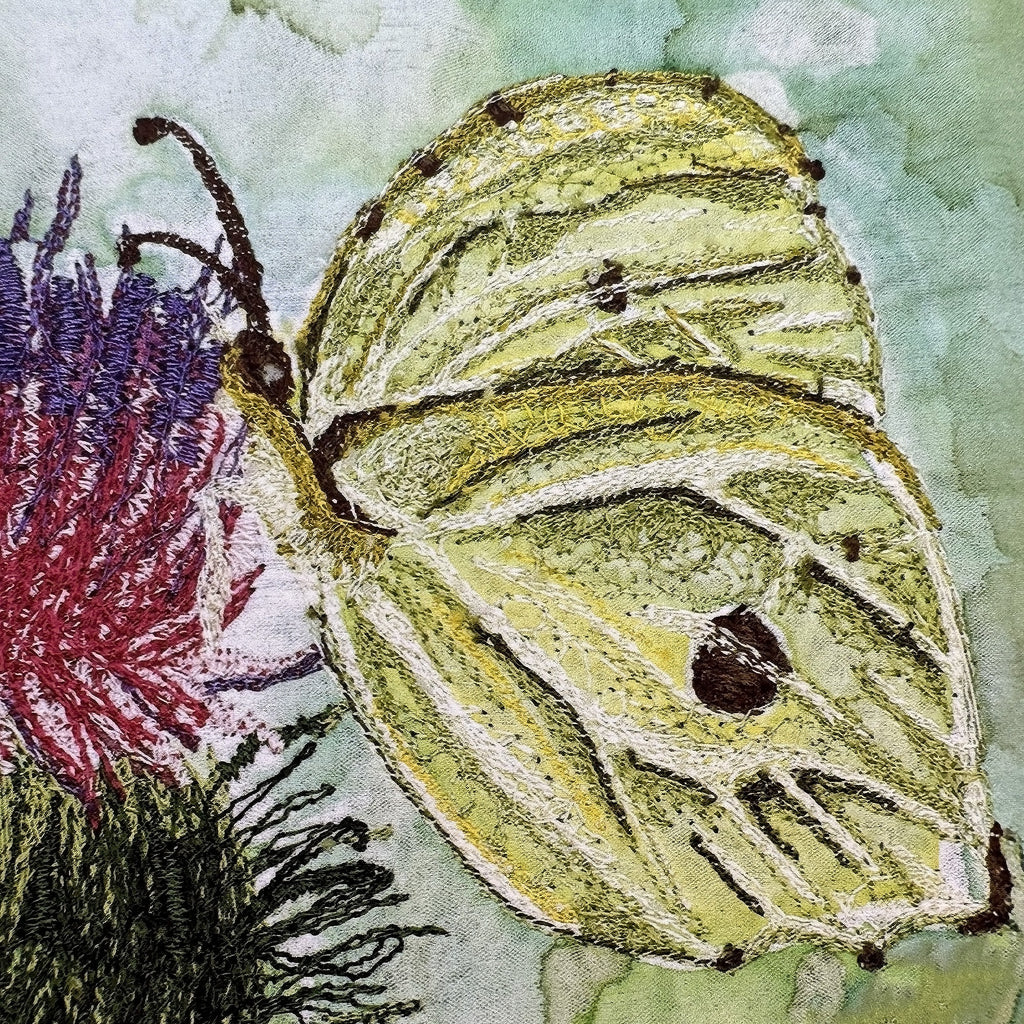 Brimstone Butterfly Embroidery Print - "Hope" image 2