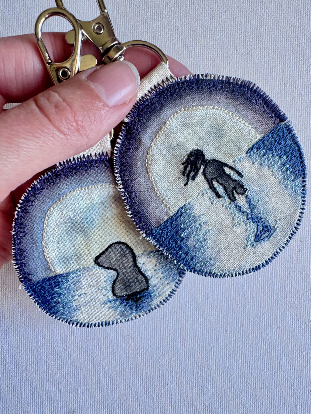 Selkie “Shapeshift” Talisman – Free Motion Embroidered Patch / Bag Charm image 4