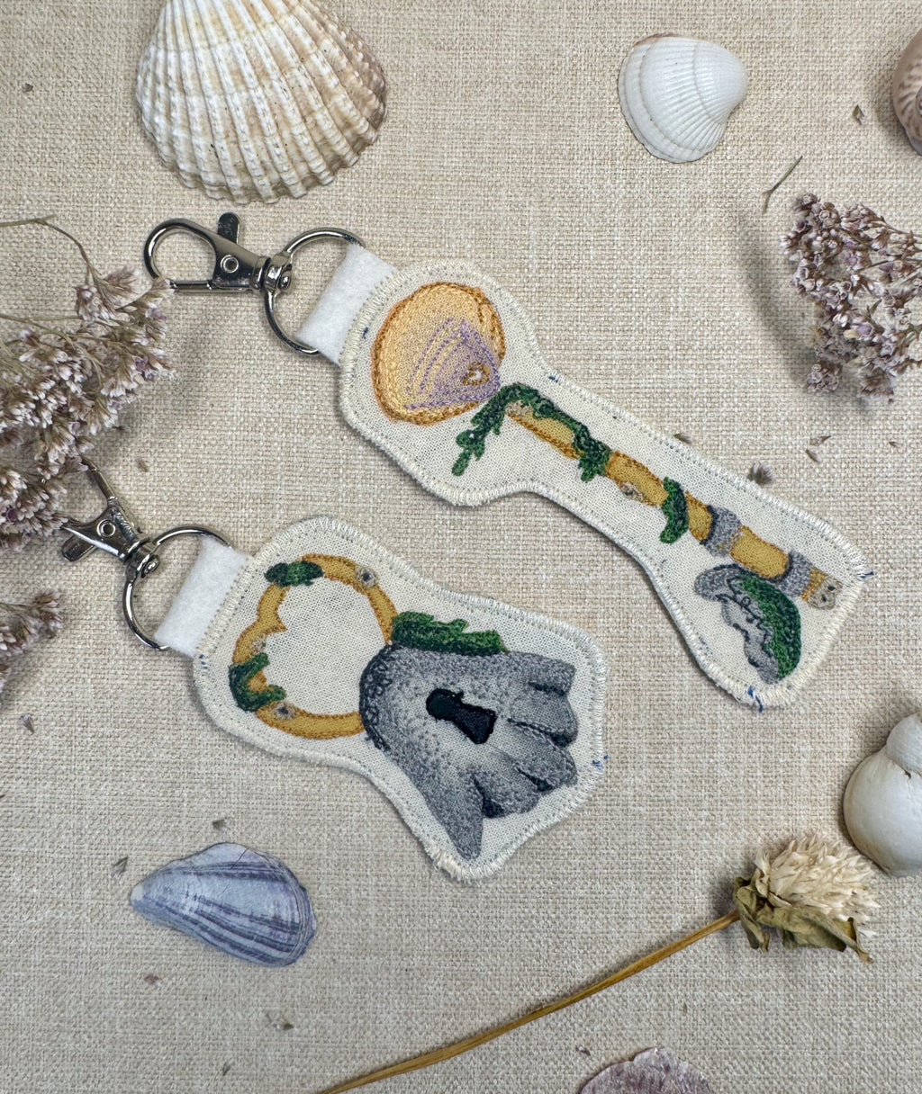 Selkie “Seal Padlock - Wedlock” Talisman – Free Motion Embroidered Patch / Bag Charm image 8