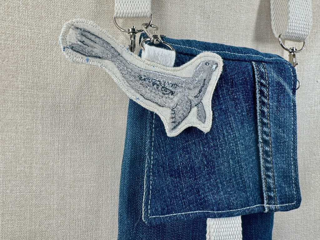 Selkie “Seal – Freedom” Talisman – Free Motion Embroidered Patch / Bag Charm image 2