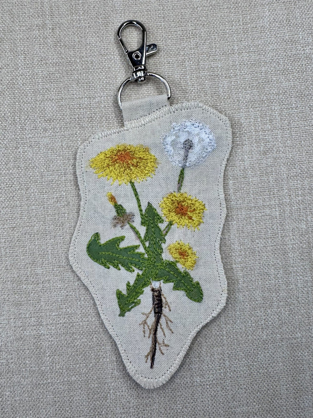 Dandelion “Healing” Talisman – Free Motion Embroidered Patch / Bag Charm image