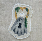 Selkie “Seal Padlock - Wedlock” Talisman – Free Motion Embroidered Patch / Bag Charm - Iron-on Patch image