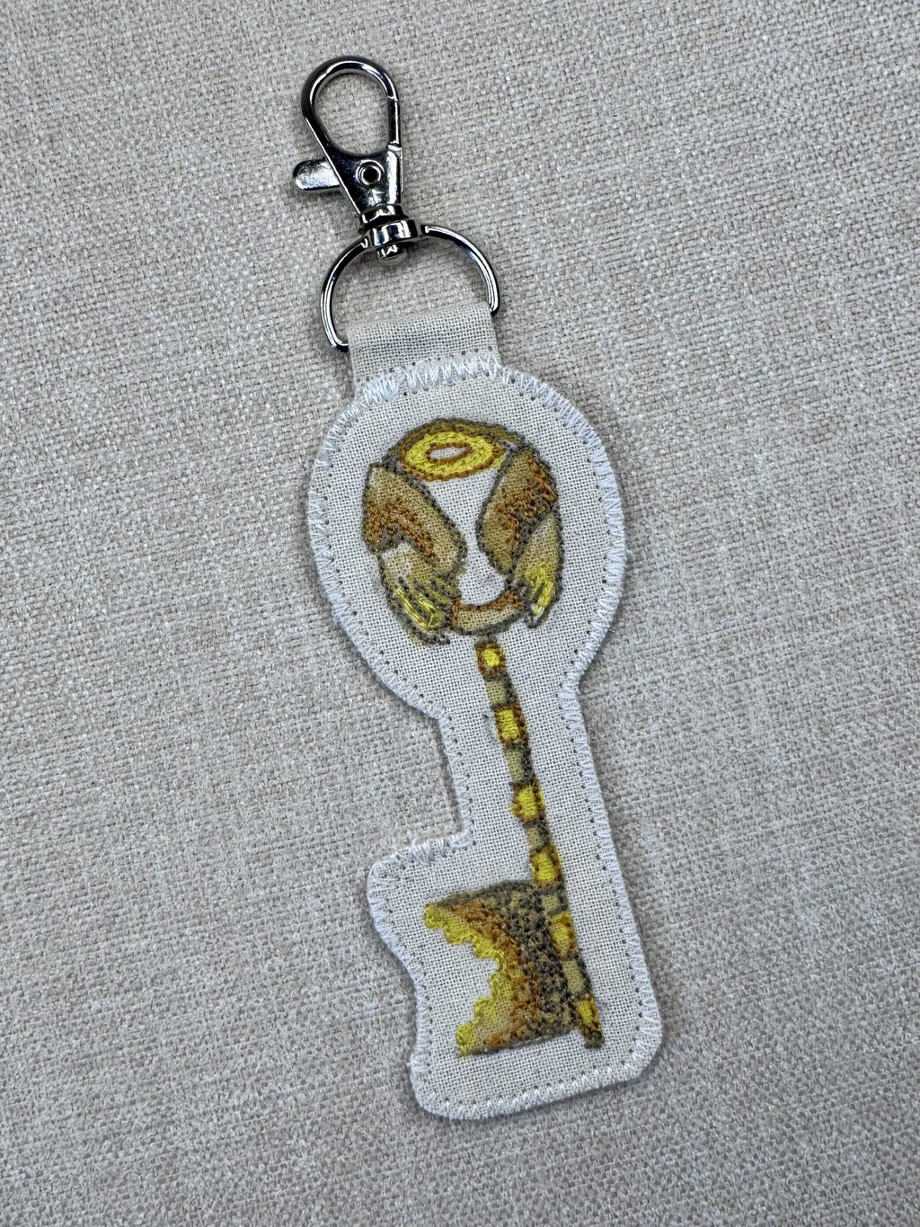 Cowslip Primrose “Faith” Talisman – Free Motion Embroidered Patch / Bag Charm image