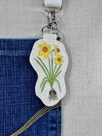 Daffodil Narcissus “Self Love” Talisman – Free Motion Embroidered Patch / Bag Charm image 6