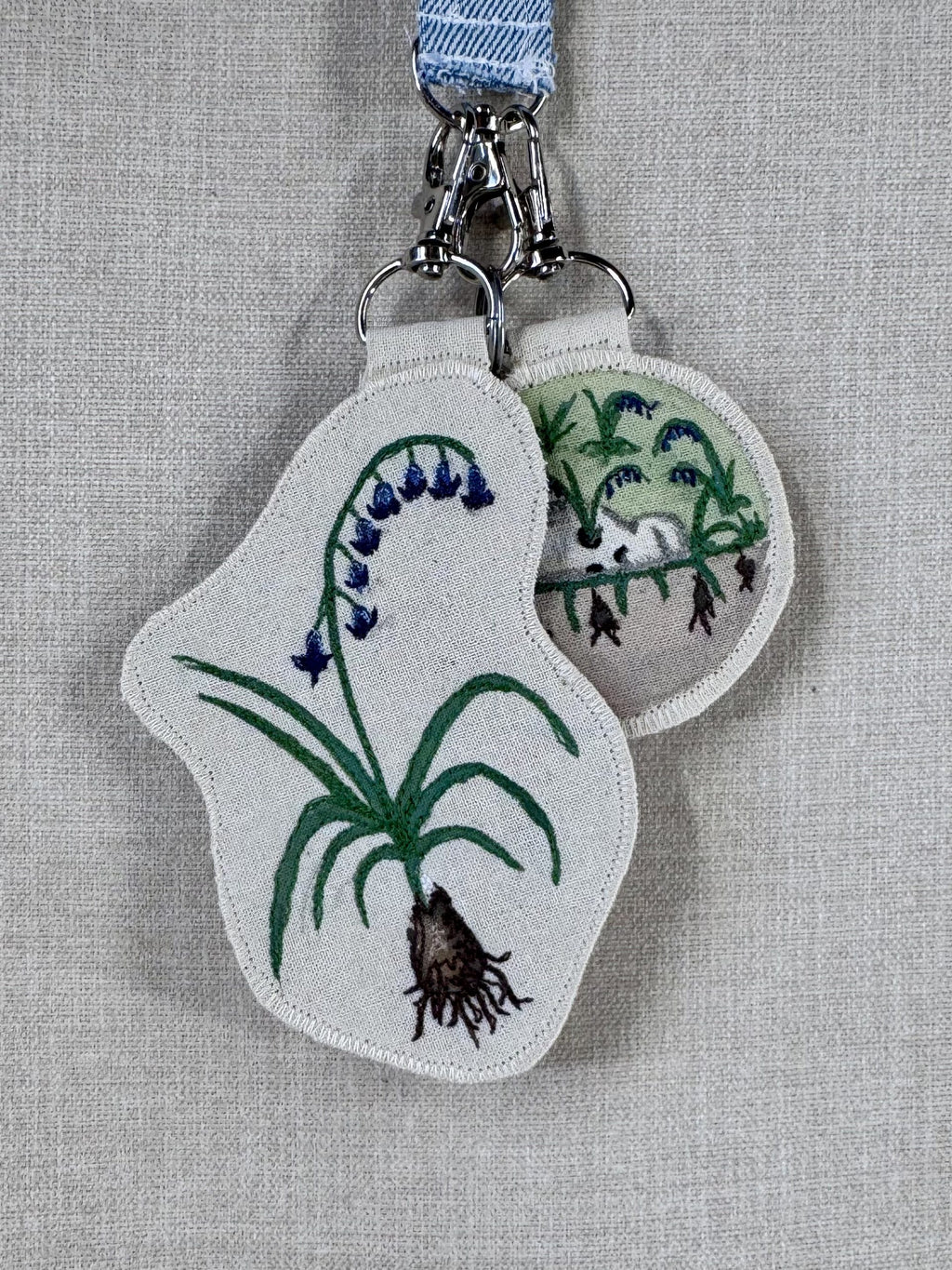 Bluebell “Magic” Talisman – Free Motion Embroidered Patch / Bag Charm image 7