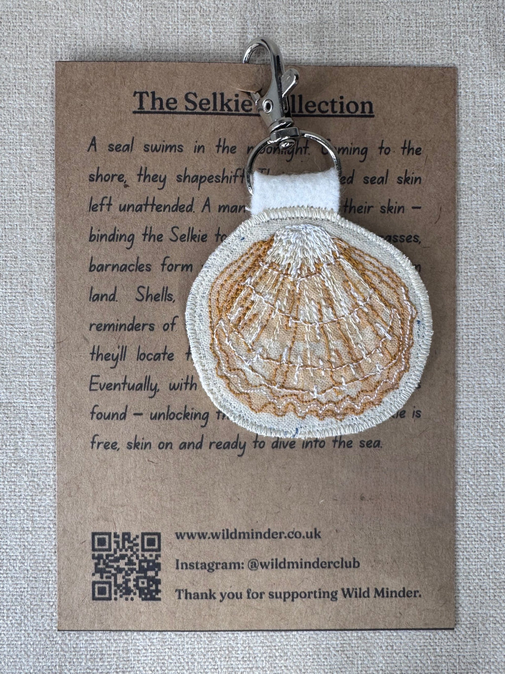 Selkie “The Reminders - Shell” Talismans – Free Motion Embroidered Patch / Bag Charm image 7