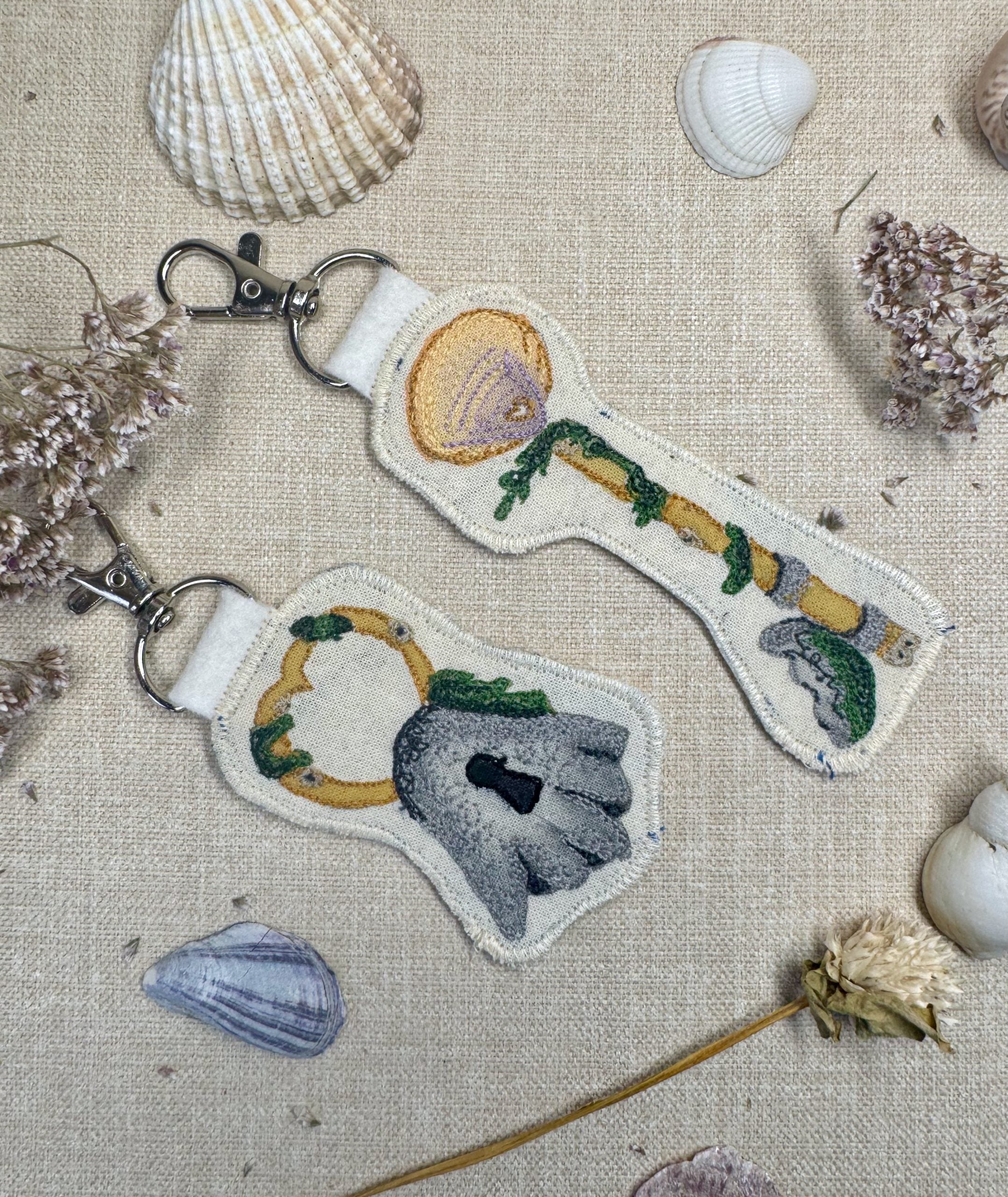 Selkie “Seal Key - True Nature Unlocked” Talisman – Free Motion Embroidered Patch / Bag Charm image 8