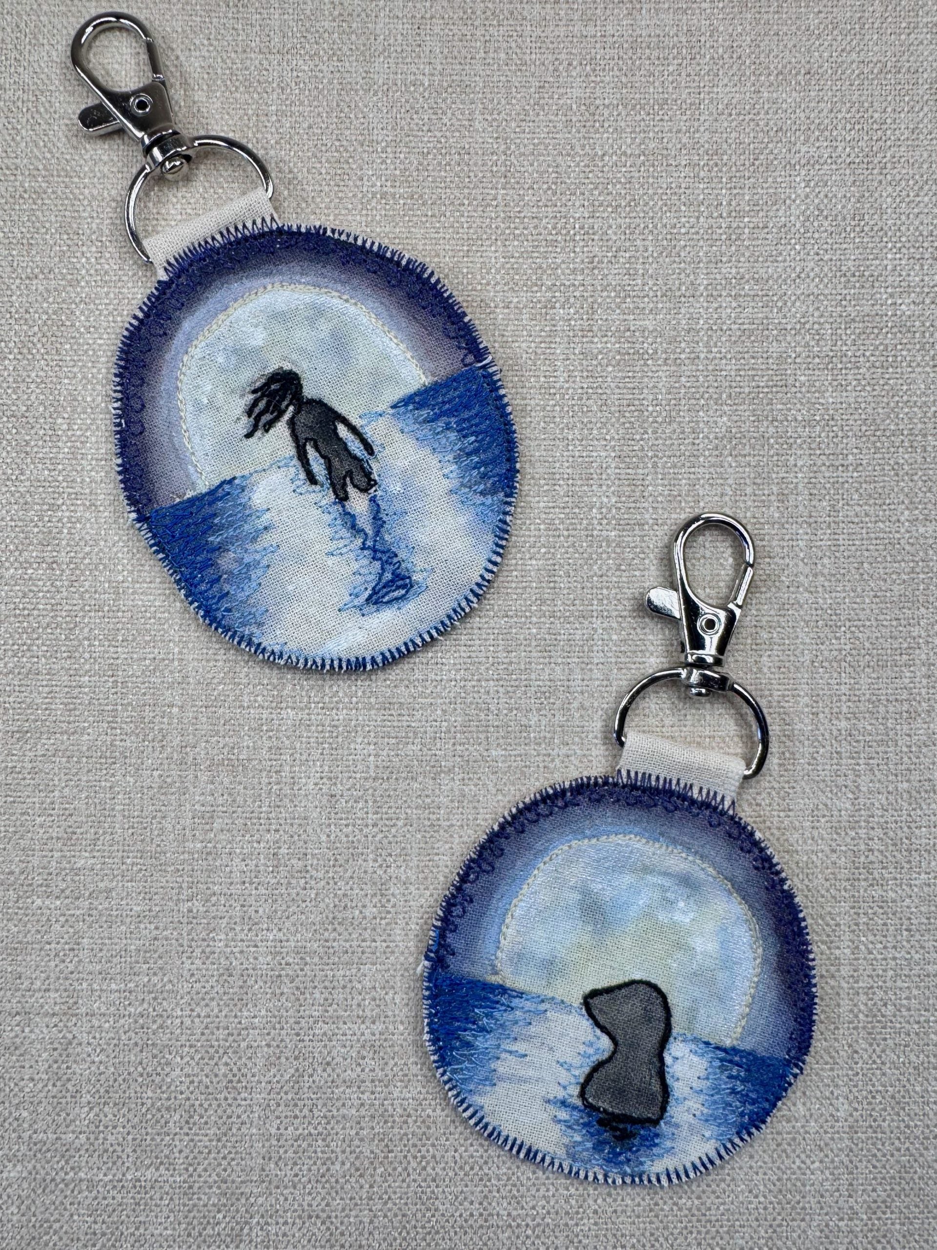 Selkie “True Nature” Talisman – Free Motion Embroidered Patch / Bag Charm image 7