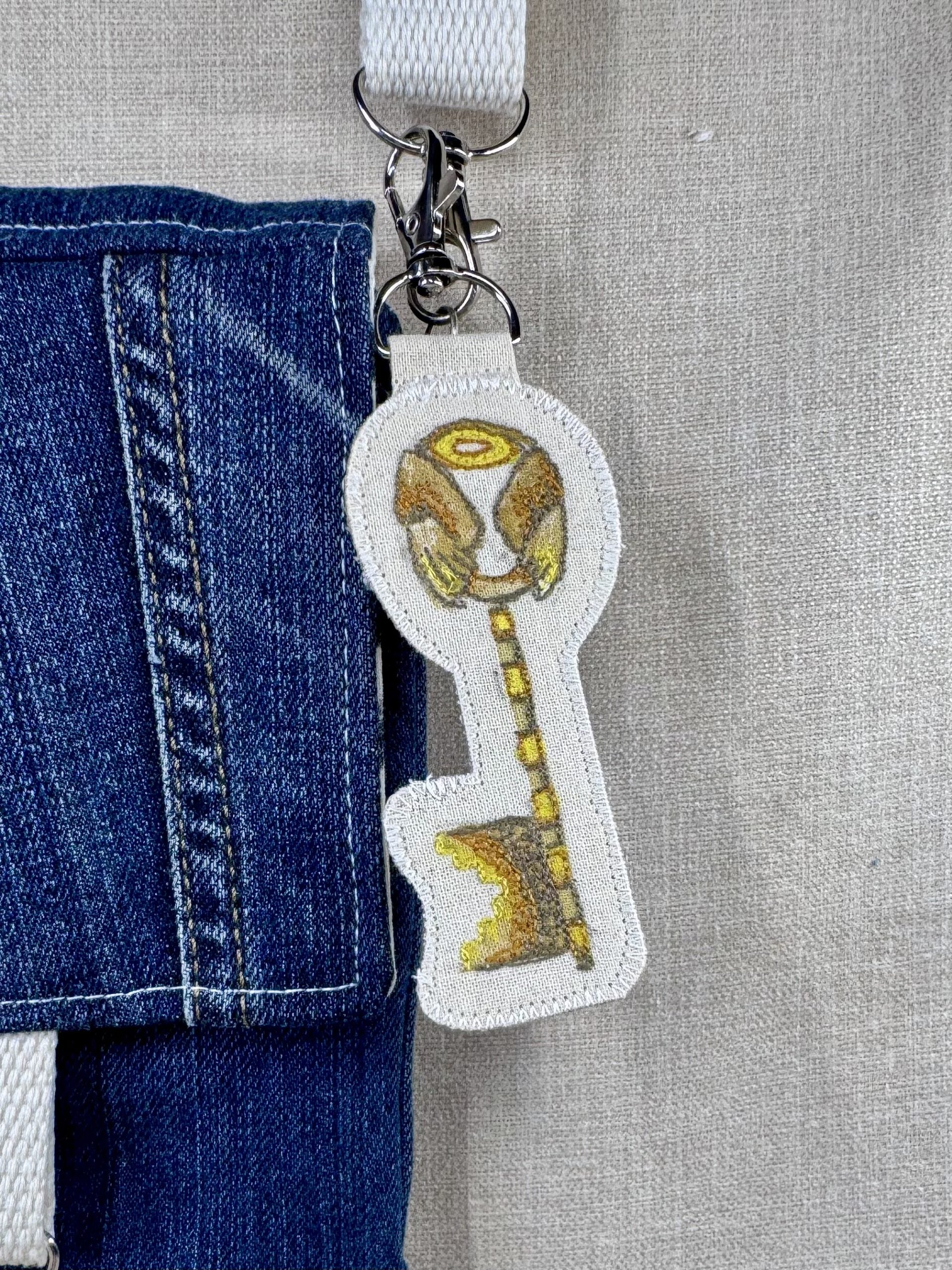 Cowslip Primrose “Faith” Talisman – Free Motion Embroidered Patch / Bag Charm image 7