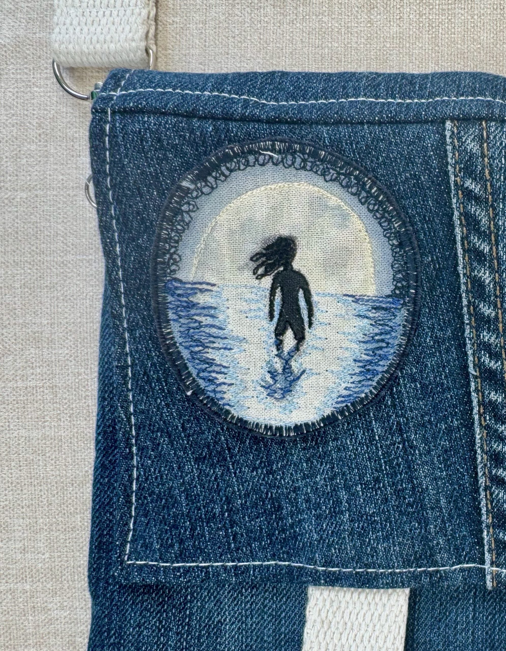 Selkie “Shapeshift” Talisman – Free Motion Embroidered Patch / Bag Charm image 3