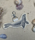 Selkie “Seal – Freedom” Talisman – Free Motion Embroidered Patch / Bag Charm - Bag Charm image