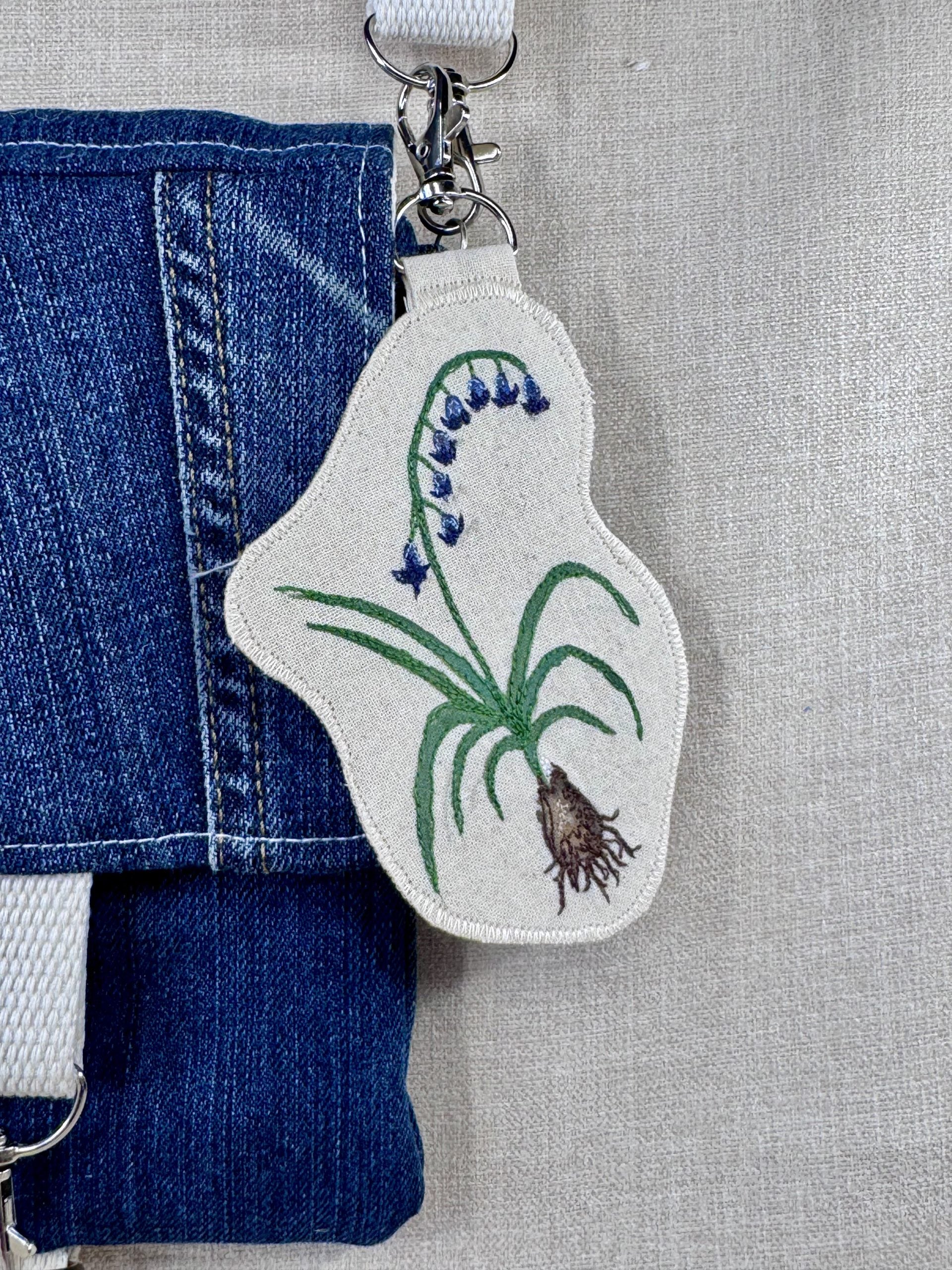Bluebell “Magic” Talisman – Free Motion Embroidered Patch / Bag Charm image 8