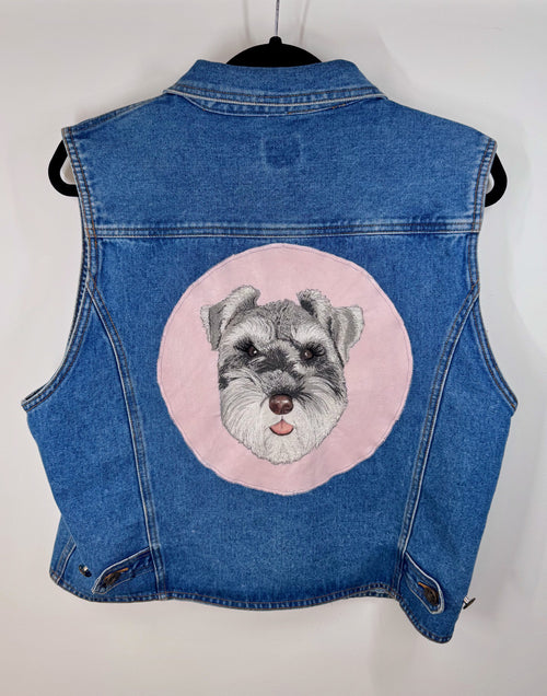Custom Pet Portrait Commission — Free Motion Embroidered Dog, Cat & Horse Wearable Art image 0