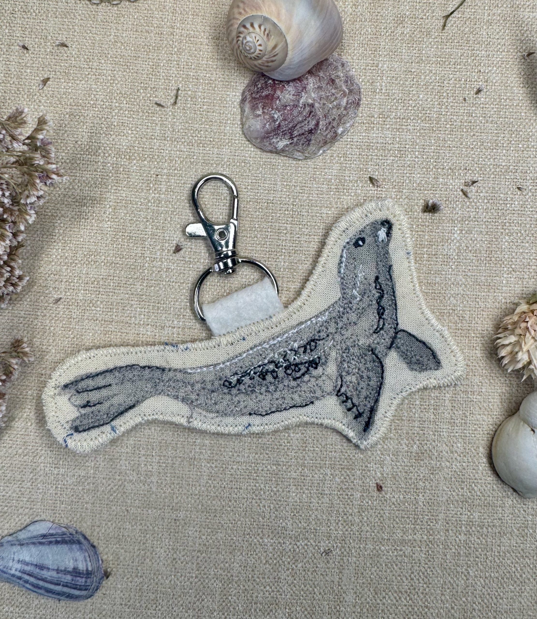 Selkie “Seal – Freedom” Talisman – Free Motion Embroidered Patch / Bag Charm image 0