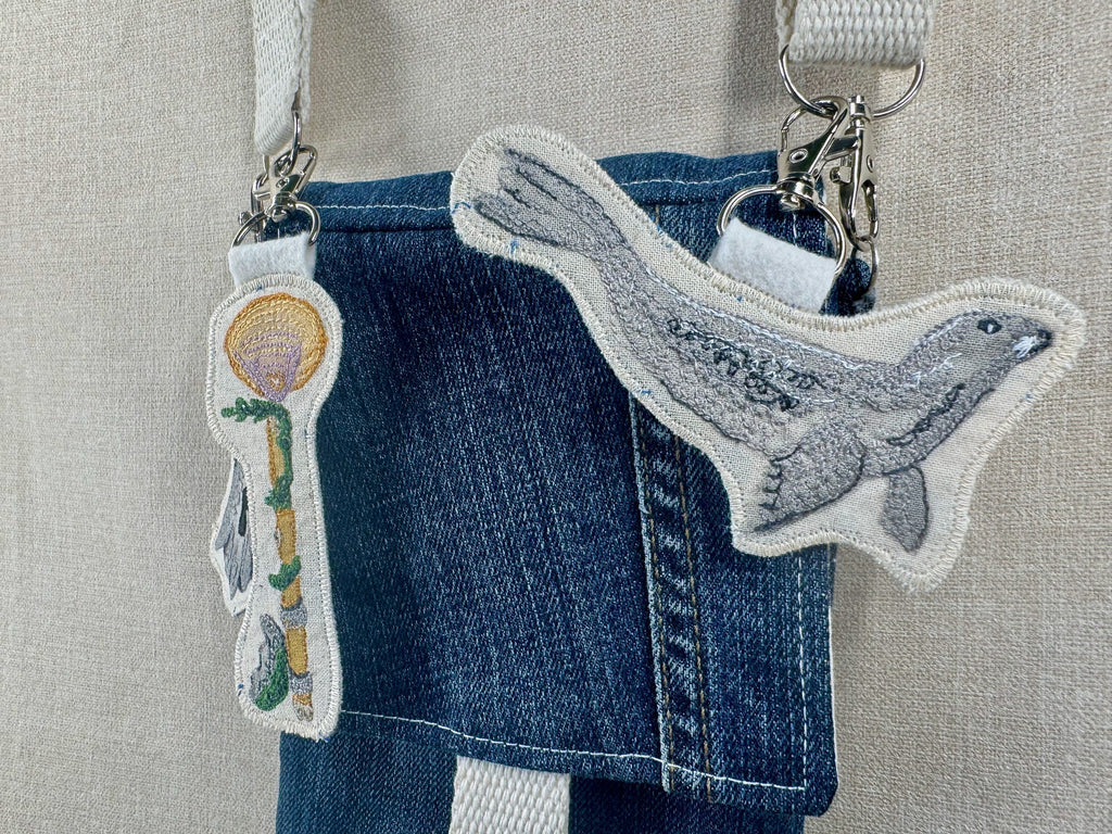 Selkie “Seal Key - True Nature Unlocked” Talisman – Free Motion Embroidered Patch / Bag Charm image 3