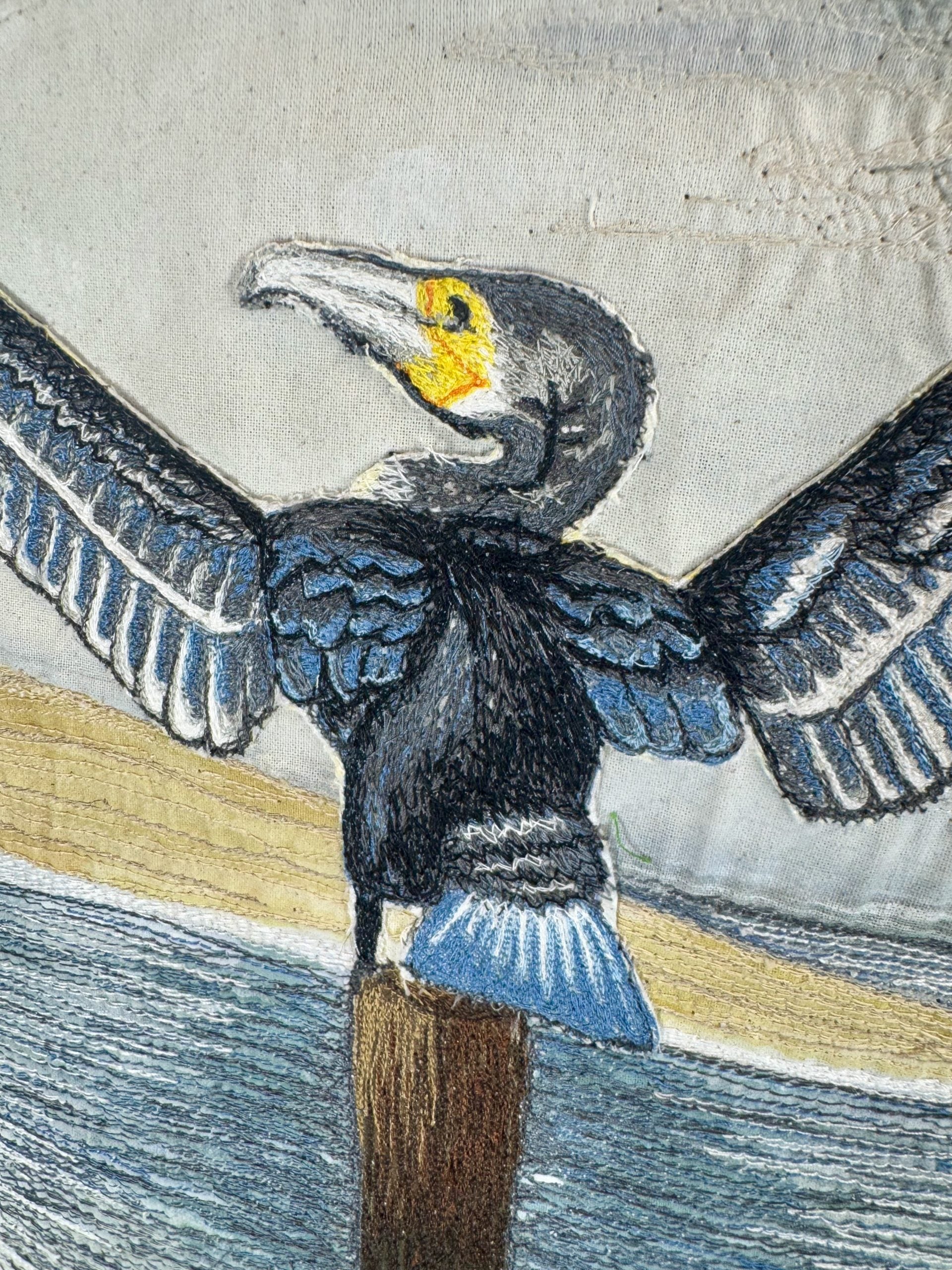 Cormorant “Defiance” Wearable Art – Upcycled oversized black denim jacket image 2