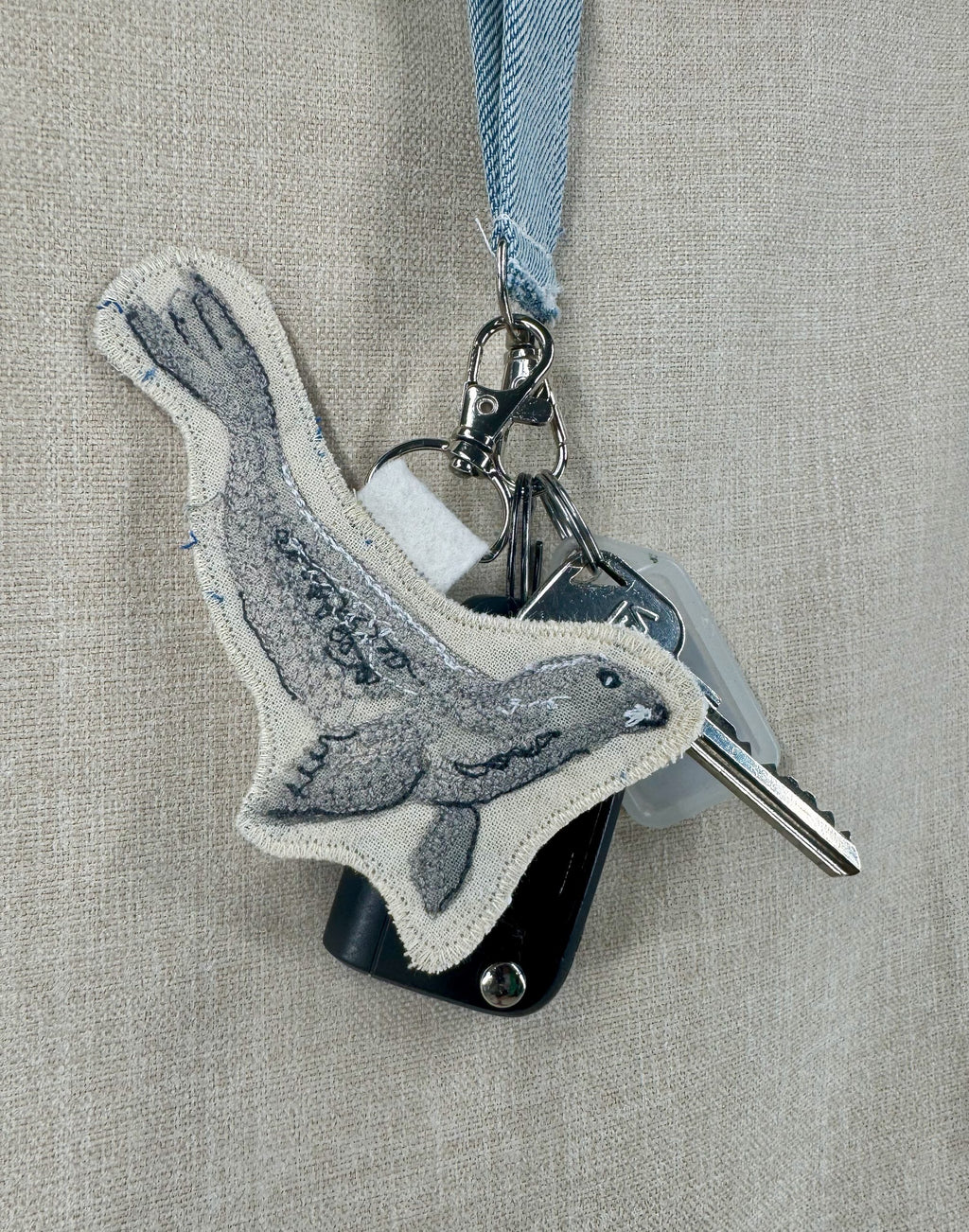 Selkie “Seal – Freedom” Talisman – Free Motion Embroidered Patch / Bag Charm image 3