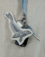 Selkie “Seal – Freedom” Talisman – Free Motion Embroidered Patch / Bag Charm image 3