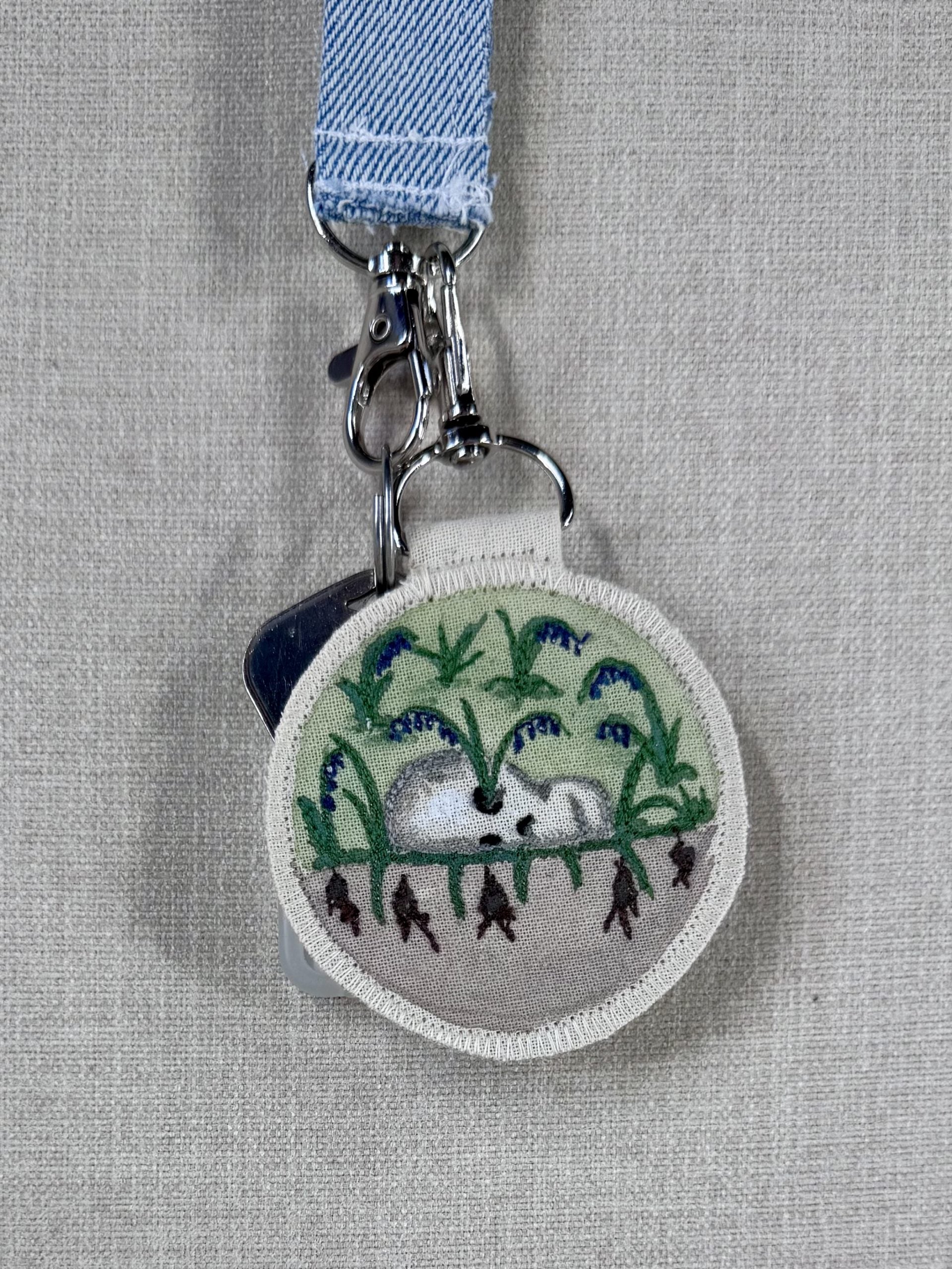Bluebell “Magic” Talisman – Free Motion Embroidered Patch / Bag Charm image 6