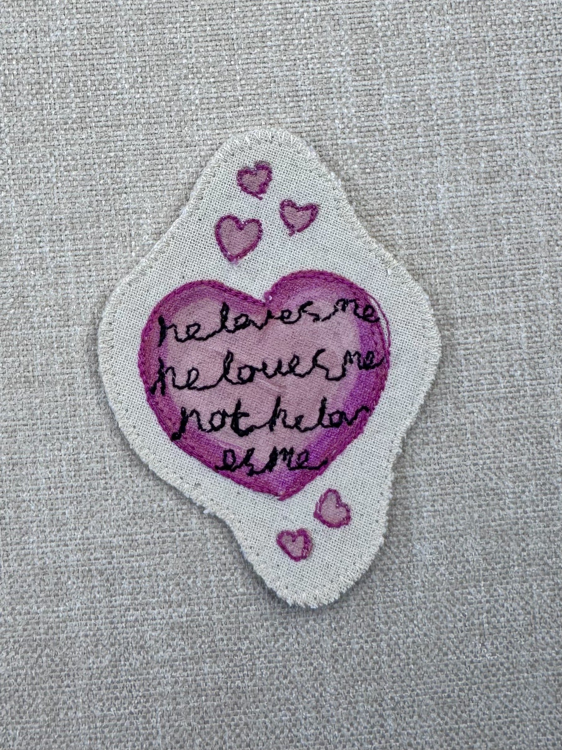 Daisy “He Loves Me, He Loves Me Not” Talisman – Free Motion Embroidered Patch / Bag Charm image 2