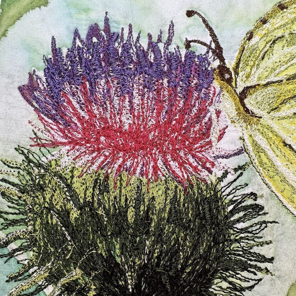 Brimstone Butterfly Embroidery Print - "Hope" image 3