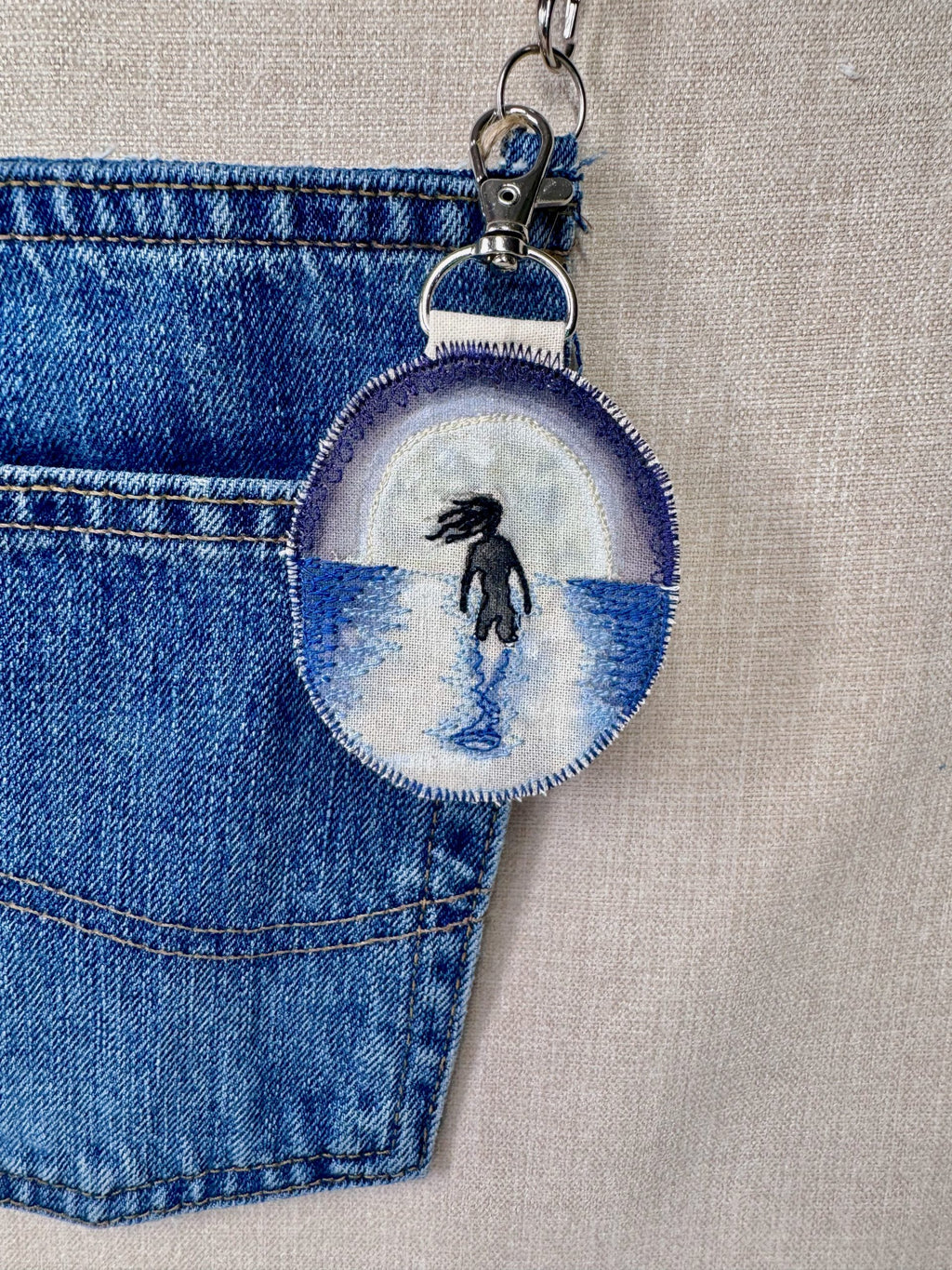 Selkie “Shapeshift” Talisman – Free Motion Embroidered Patch / Bag Charm image 2