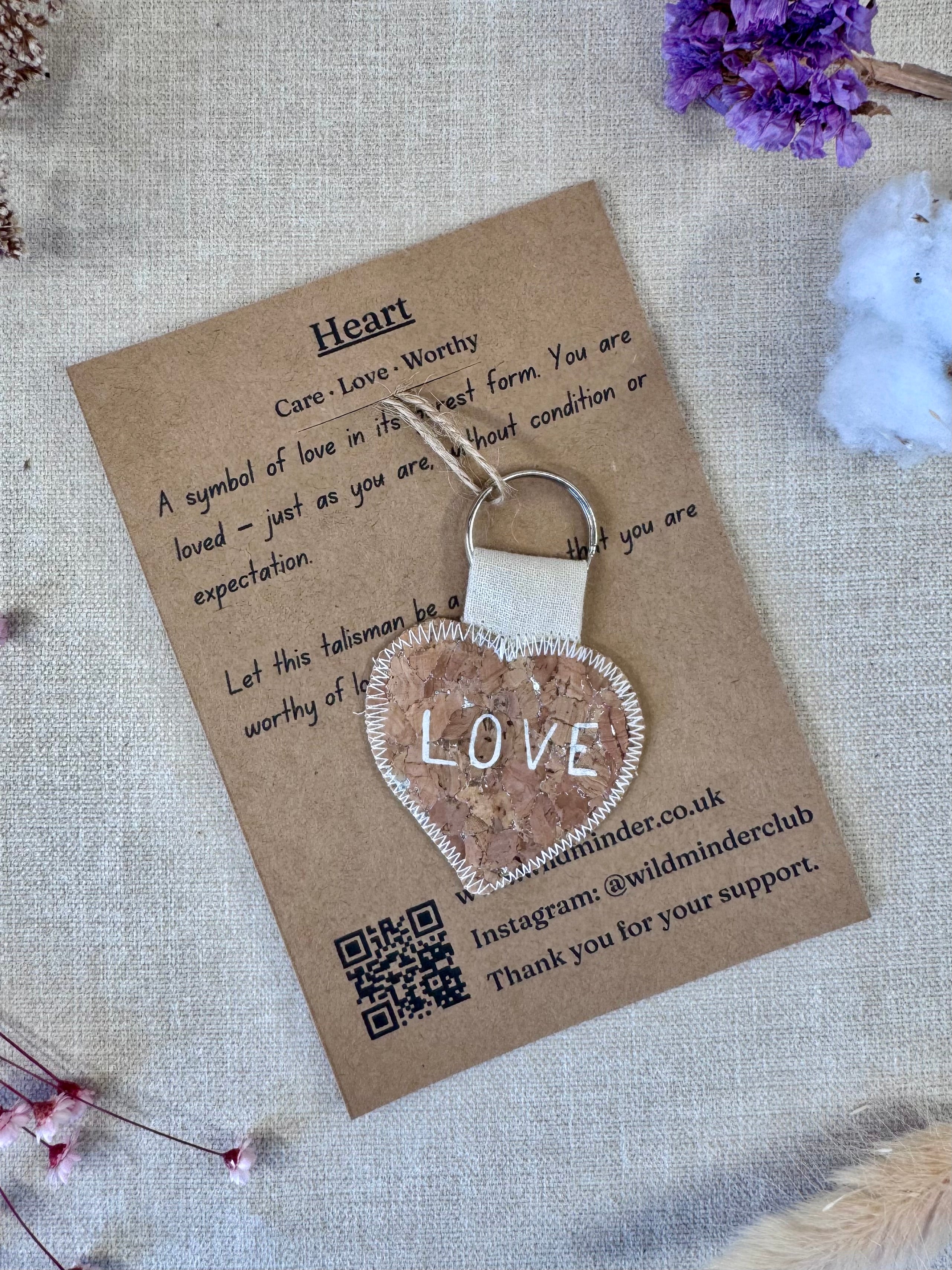 Heart "Love" Talisman Key Ring