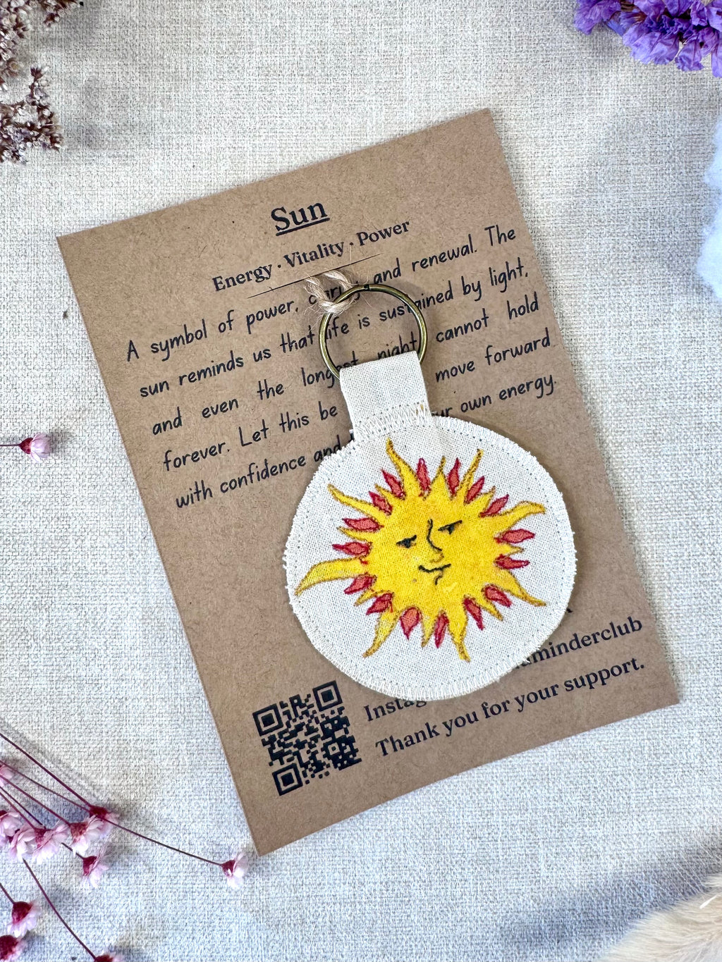 Sun "Power" Talisman Key Ring