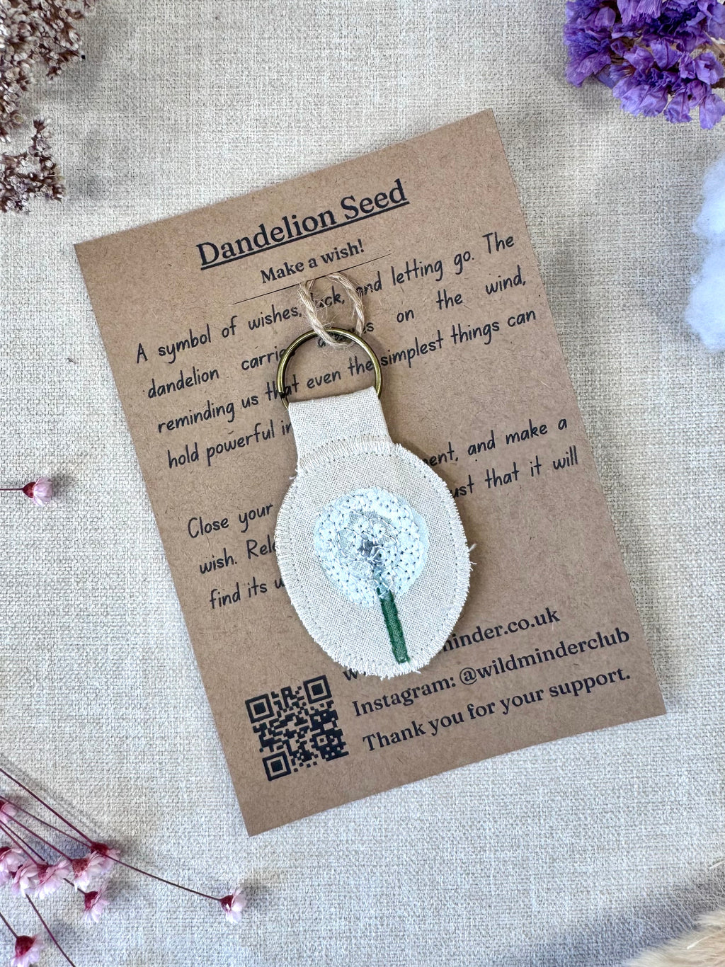 Dandelion Seed "Wish" Talisman Key Ring