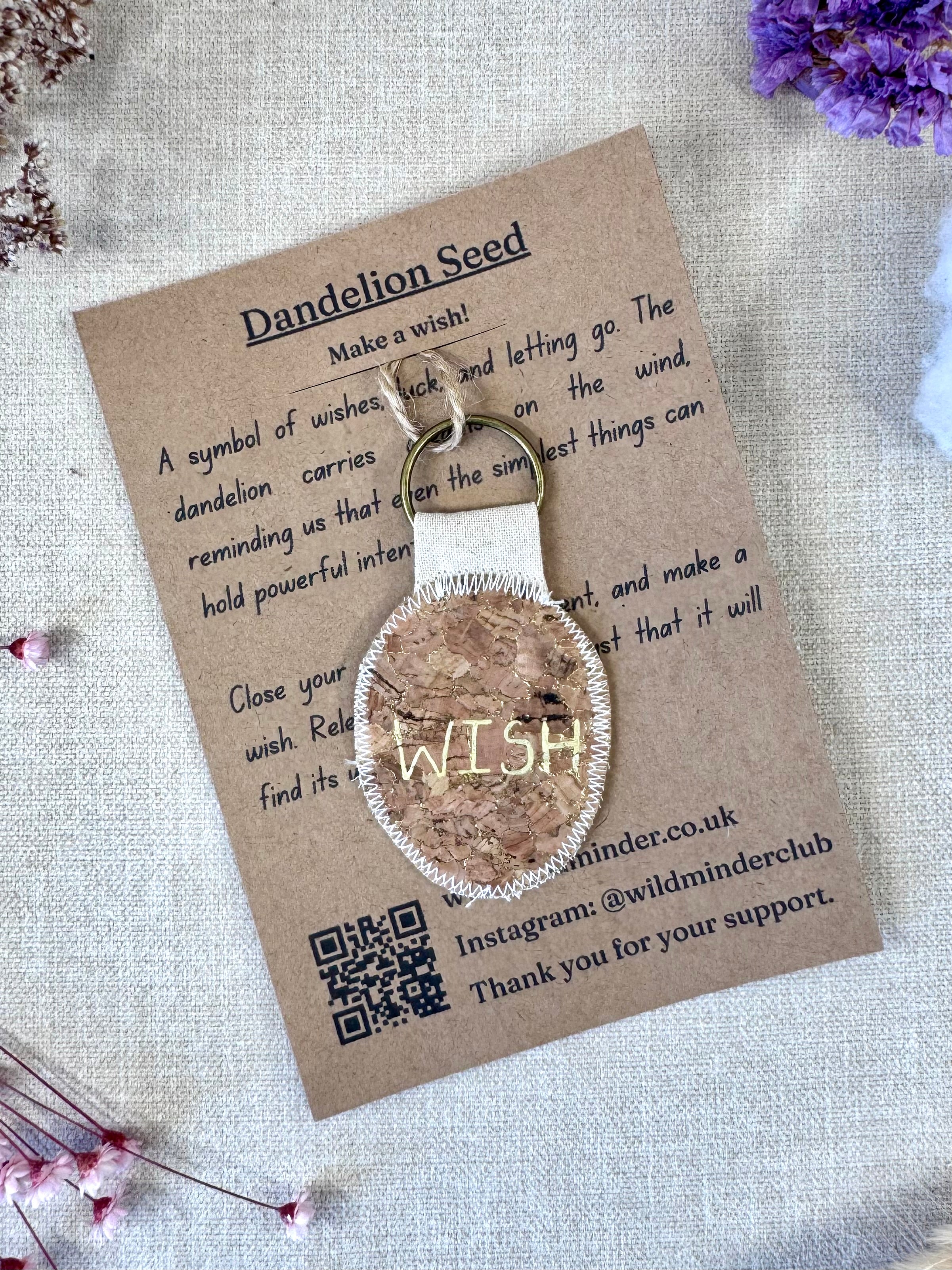 Dandelion Seed "Wish" Talisman Key Ring