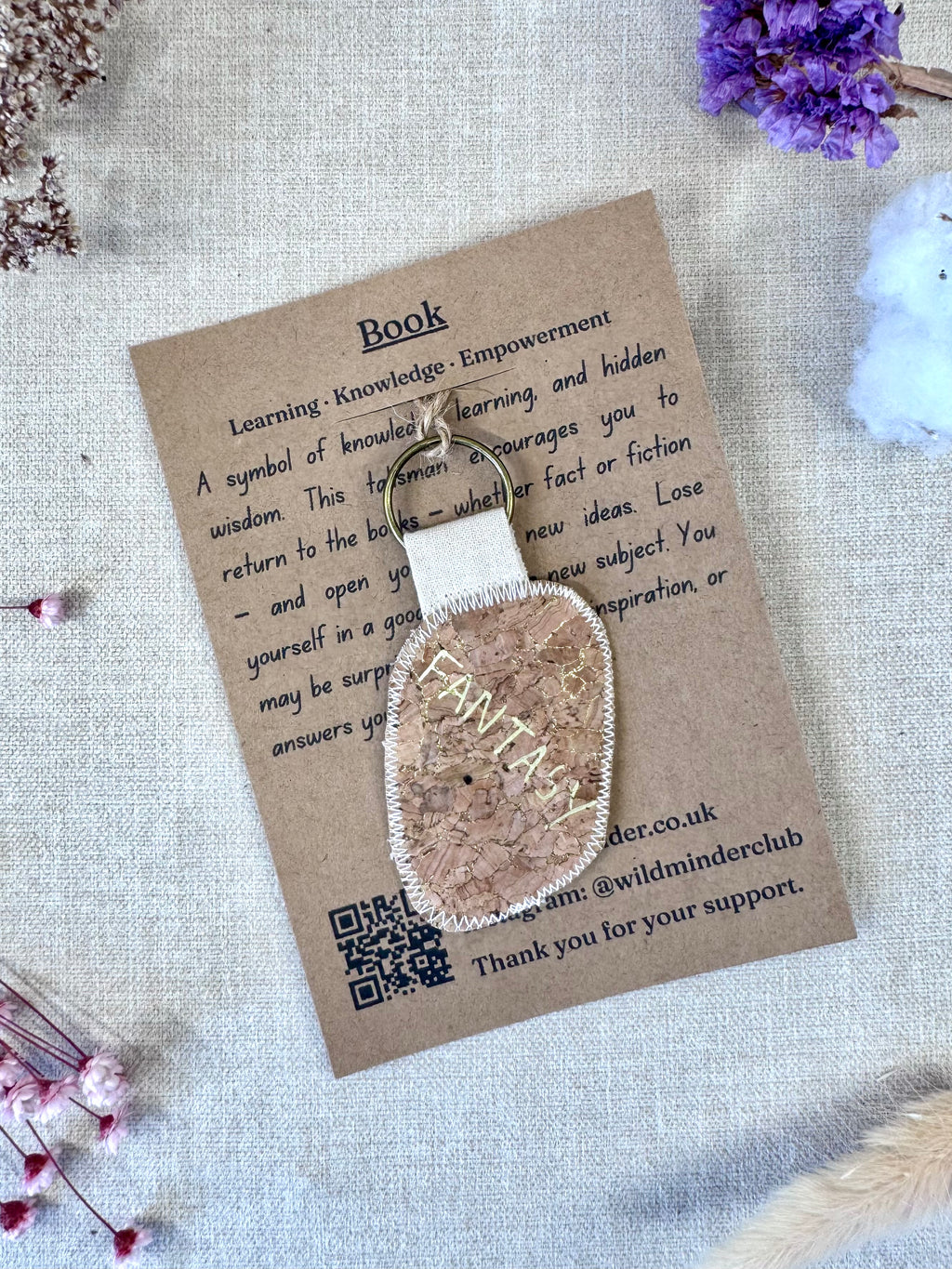 Fantasy Book "Imagination" Talisman Key Ring
