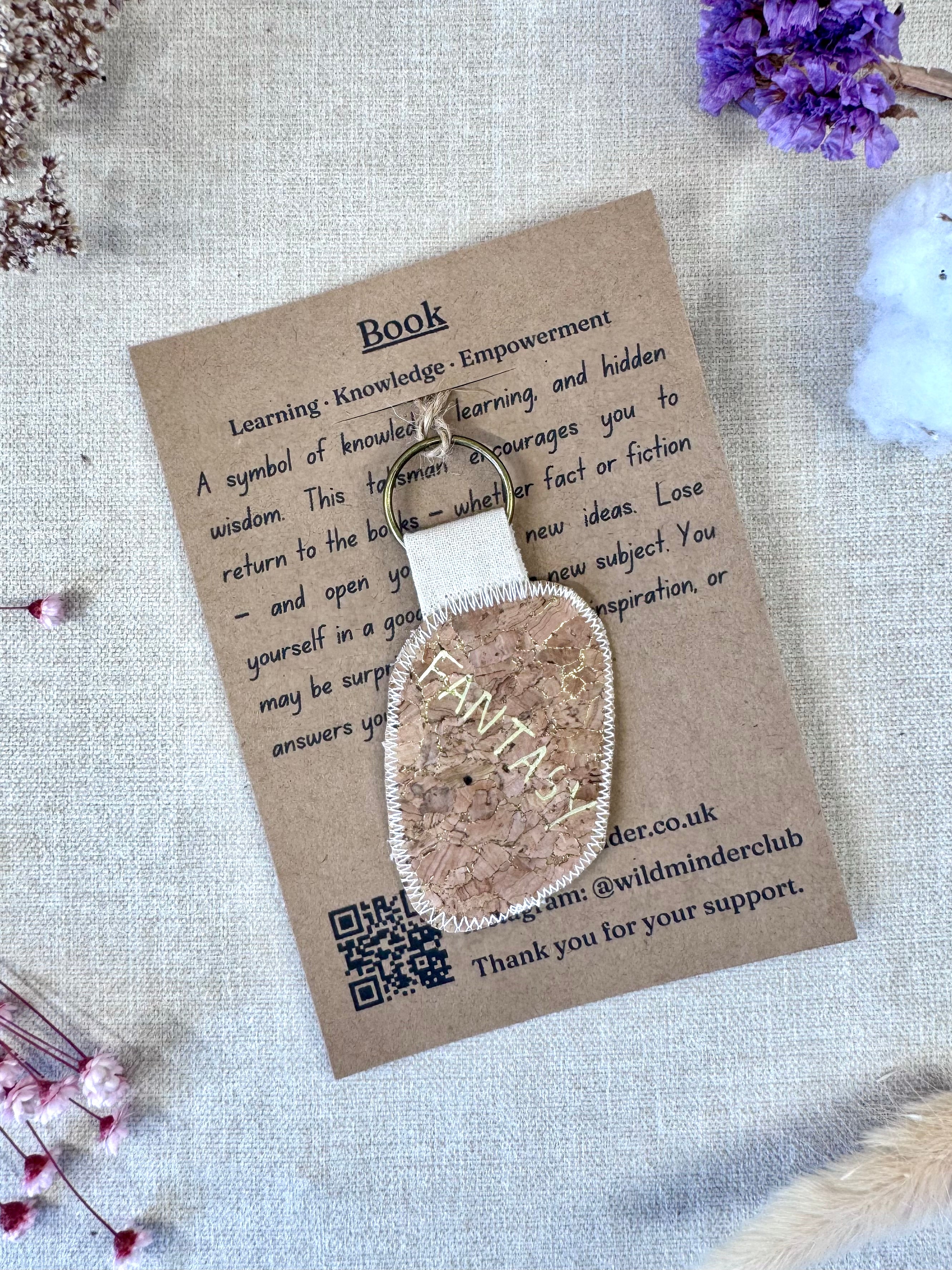 Fantasy Book "Imagination" Talisman Key Ring