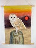 Barn Owl "Awakening" Original Textile Artwork