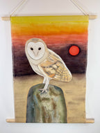 Barn Owl "Awakening" Original Textile Artwork