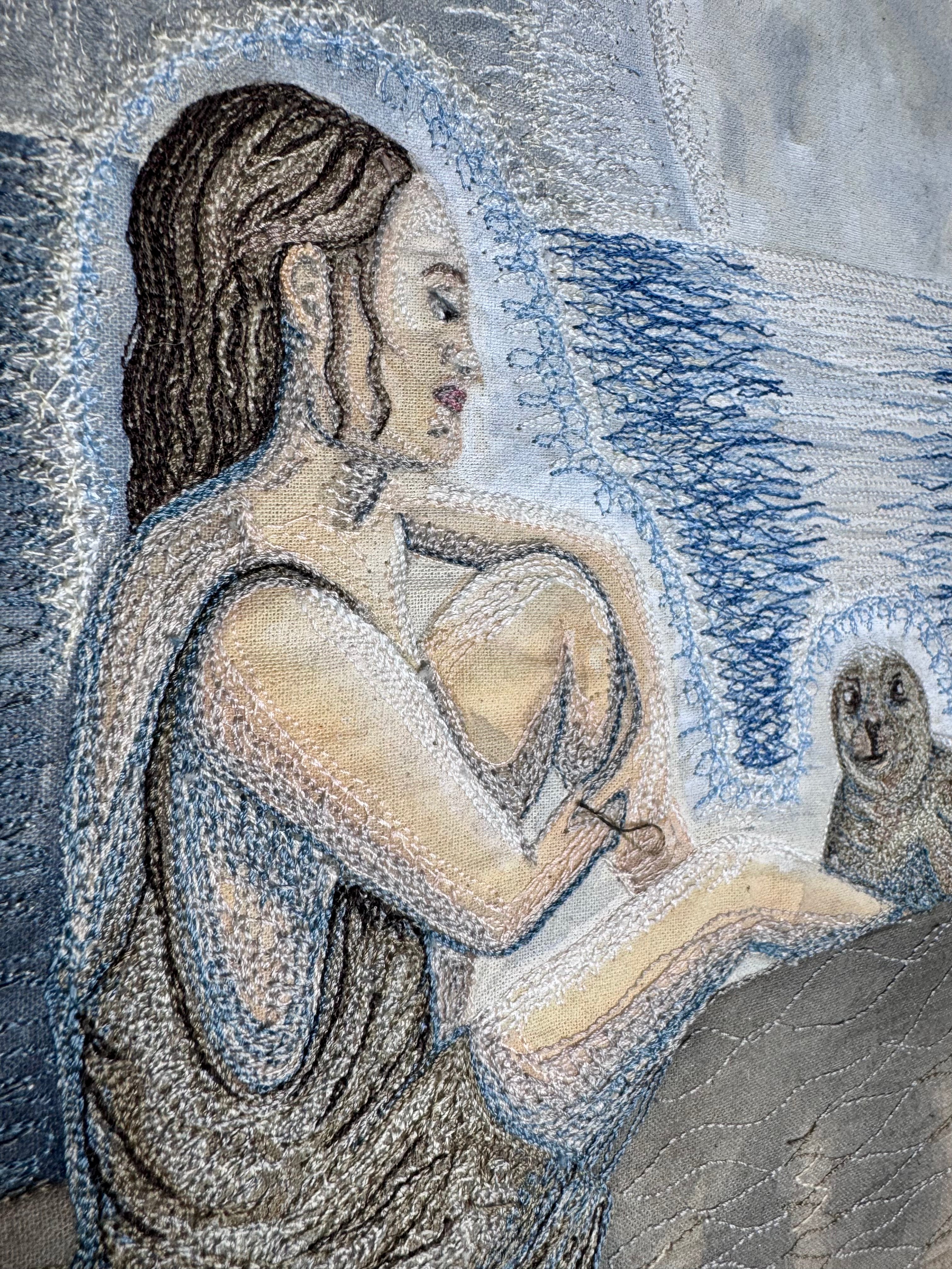 Selkie Woman "Belonging" Original Textile Artwork