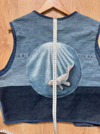 Selkie “Seal – Freedom” Wearable Art – Upcycled oversized denim Gilet image 18