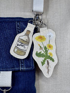 Dandelion “Healing” Talisman – Free Motion Embroidered Patch / Bag Charm image 0