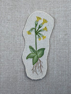 Cowslip Primrose “Faith” Talisman – Free Motion Embroidered Patch / Bag Charm image